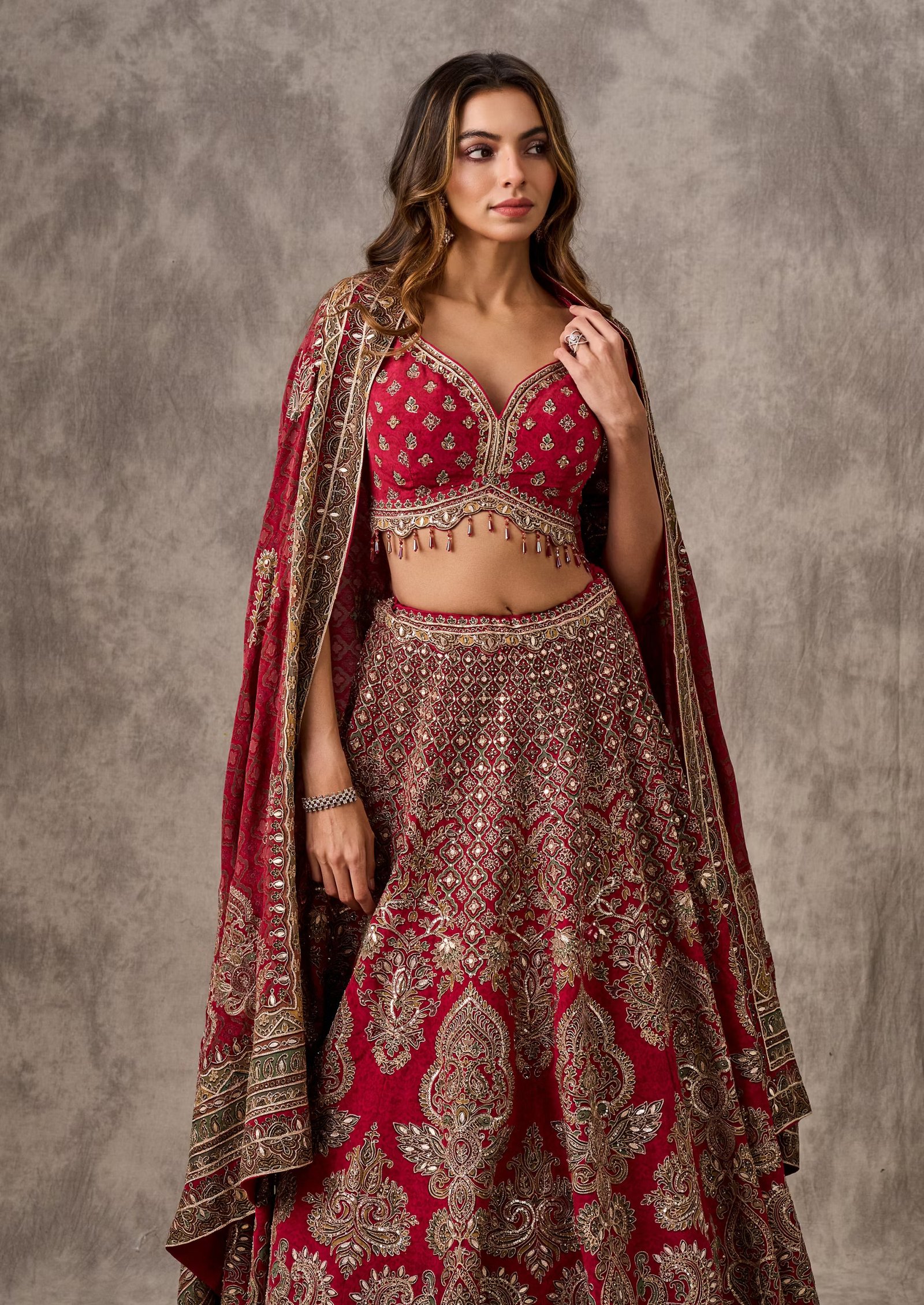 Woman in a premium Indian ethnic ensemble